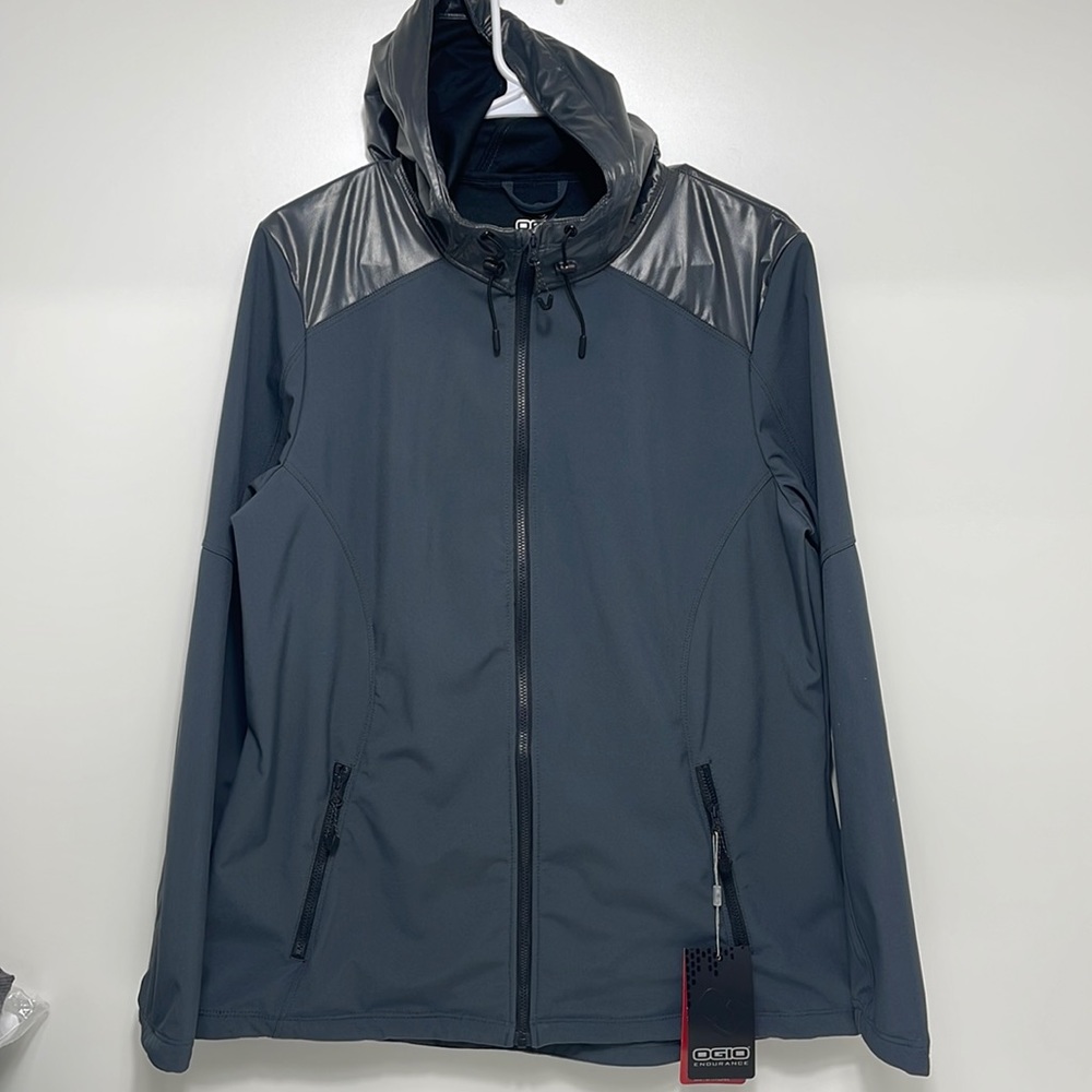 Womens Ogio Endurance performance outerwear gray jacket sz Large waterproof
